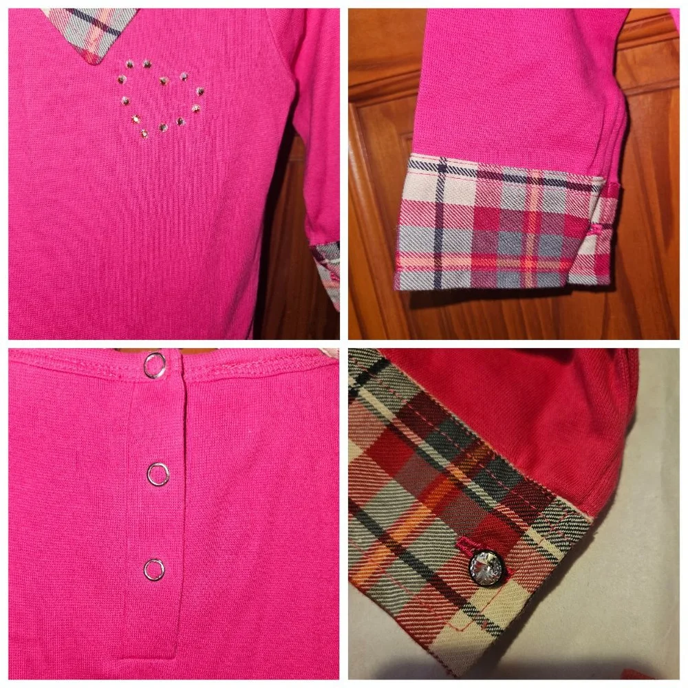 Girls Oh! La! La! Couture Holiday Dress Size 4 Pink/Red Plaid